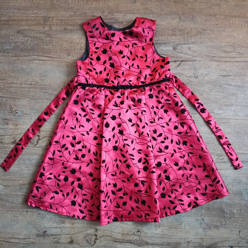 George Red & Black Floral Formal Dress Size 5T